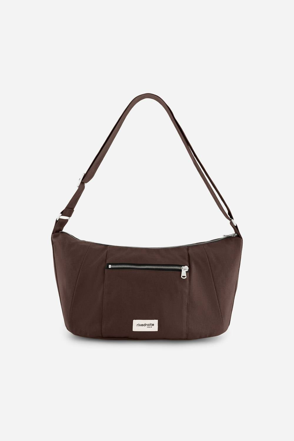 Rivedroite Paris Women's Charlot Mini Waxed Canvas Handbag in chocolate brown - women's bag