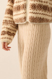 Promesa - Cable Knit Wide-Leg Sweater Pants