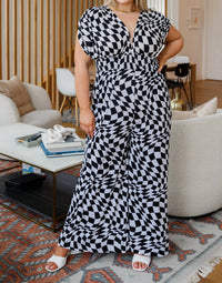 Emerald Collection - Osborn Wide Leg Patterned Jumpsuit
