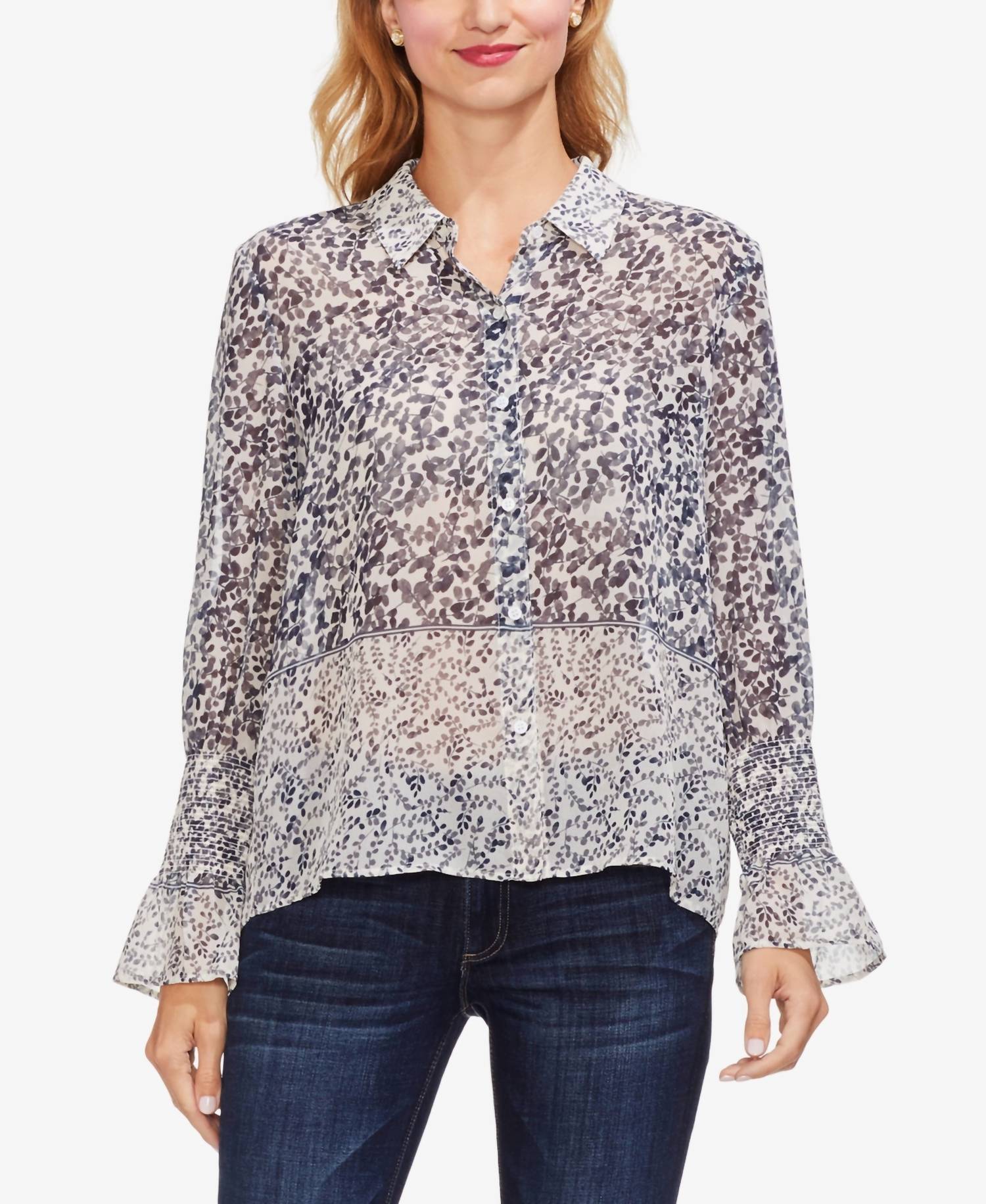 Vince Camuto - Tranquil Petals Button Up Blouse