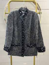 Laura Max Women's Jeweled Jacket in black gray - women's jacket