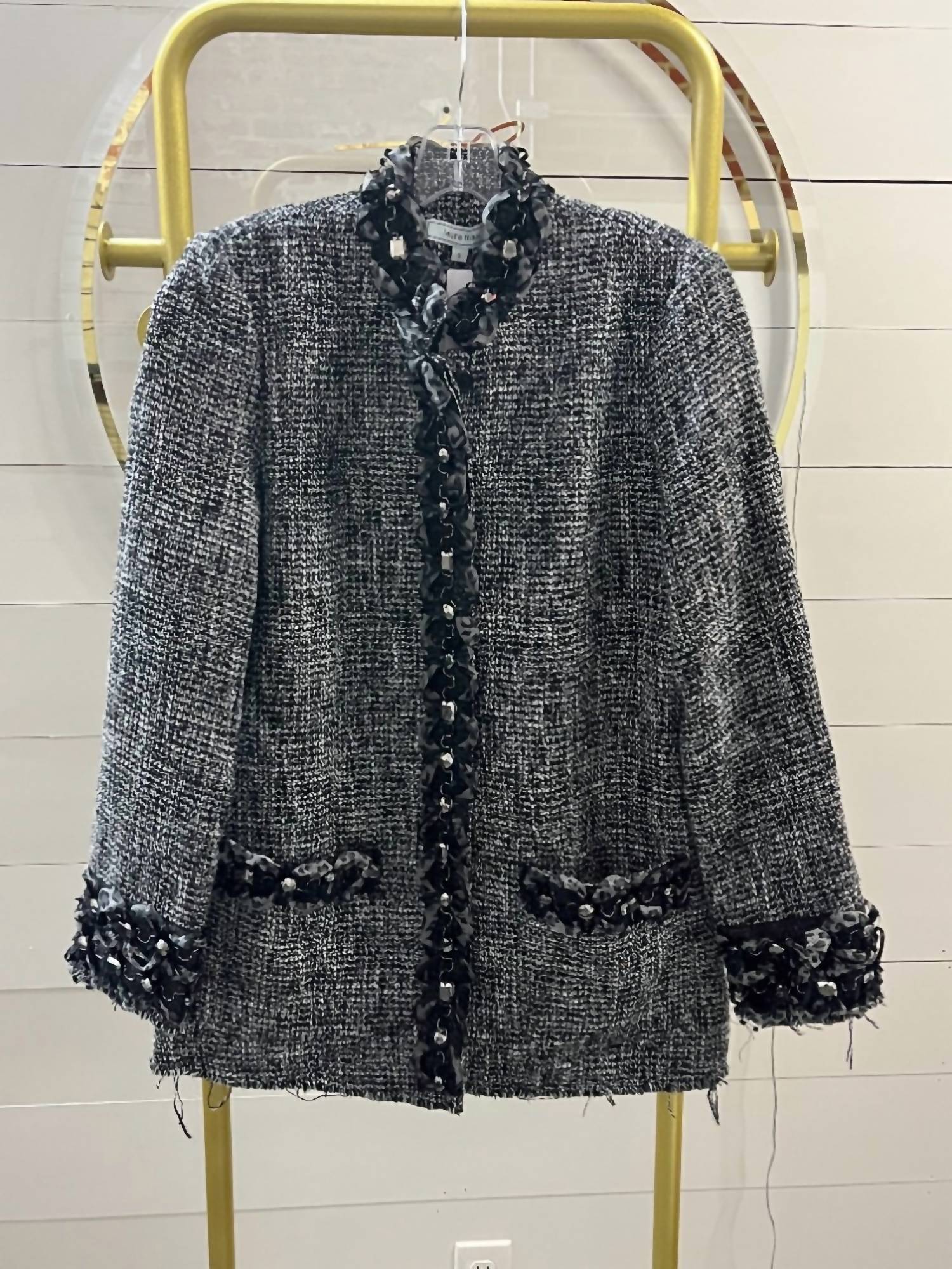 Laura Max Women's Jeweled Jacket in black gray - women's jacket