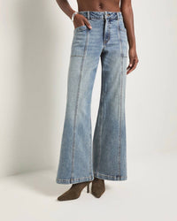 Seventy Eight and Sunny Nora Flare Jean in white water - women's jeans