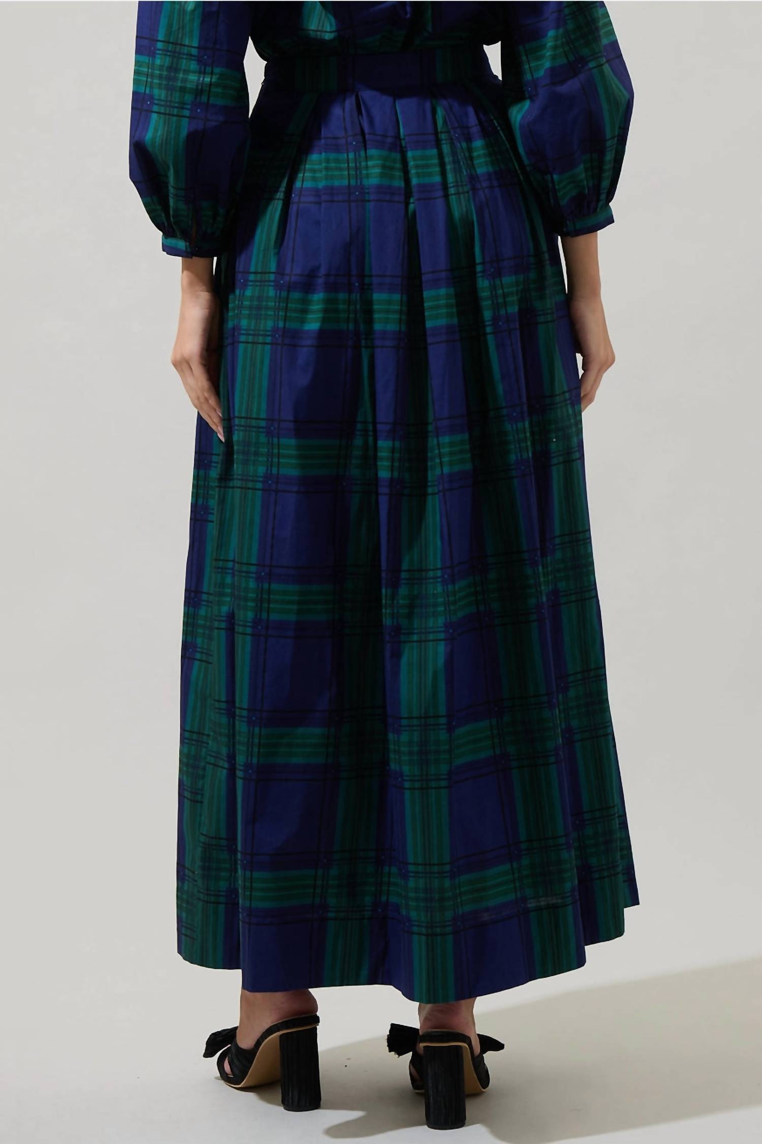 Sugarlips - Harrisville Plaid A-Line Maxi Skirt