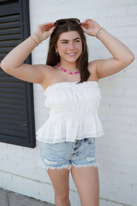 Day + Moon - Coastal Breeze Strapless Top