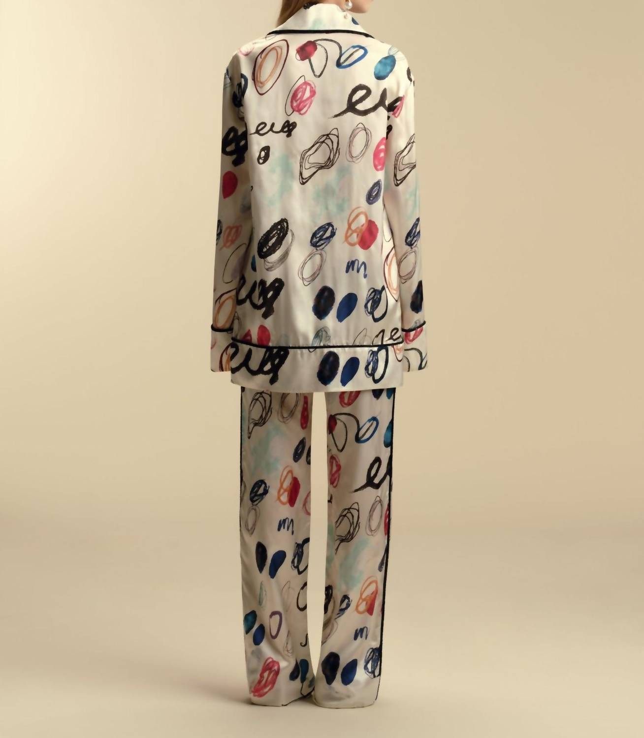 Marina Moscone - Drawstring Satin Pajama Pants