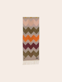 V. FRAAS Women's Exploded Zig Zag Cashmink Scarf in true blue - women's scarf - alternate view
