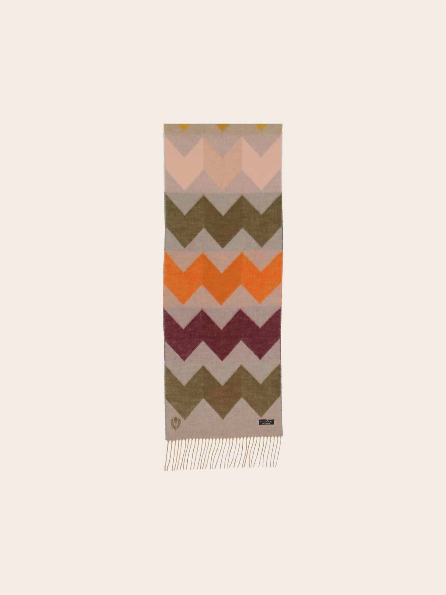 V. FRAAS Women's Exploded Zig Zag Cashmink Scarf in true blue - women's scarf - alternate view