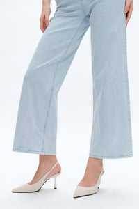 Bayeas Lisa Mid Rise Wide Leg Jeans in wathet - women's jeans - alternate view