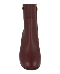 Salvatore Ferragamo Women's Otello Leather Booties in nebbiolo - women's shoe - view 4