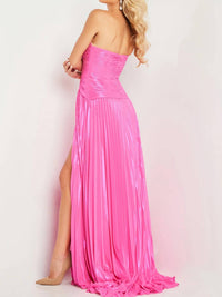 Jovani - Sweetheart Neckline High Slit Dress