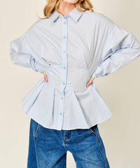 Aaron & Amber - Striped Button Down Shirt