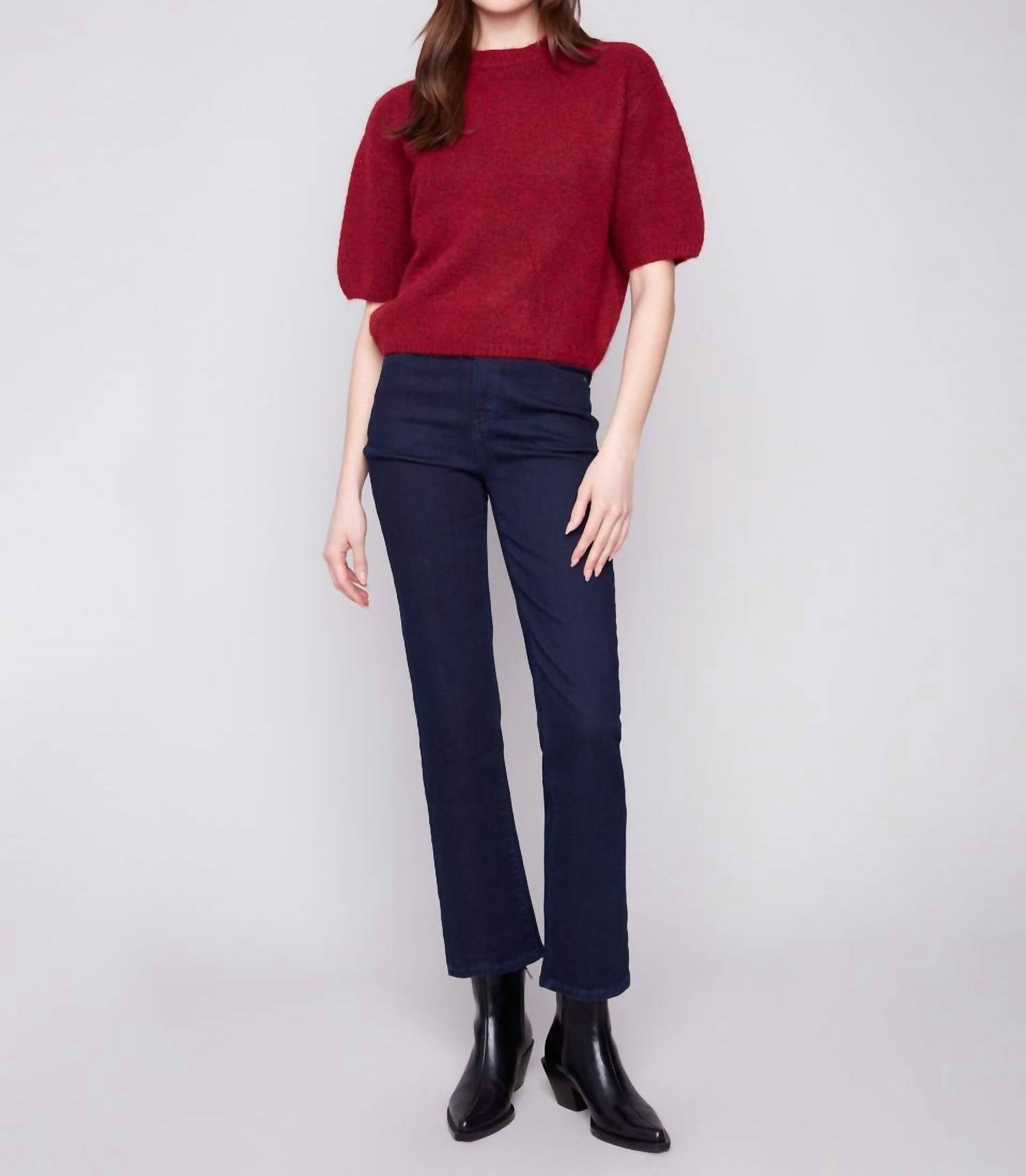 Charlie B - Elbow Sleeve Balloon Shape Sweater