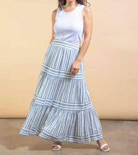 Papillon Women's Tiered Skirt in blue - women's skirt