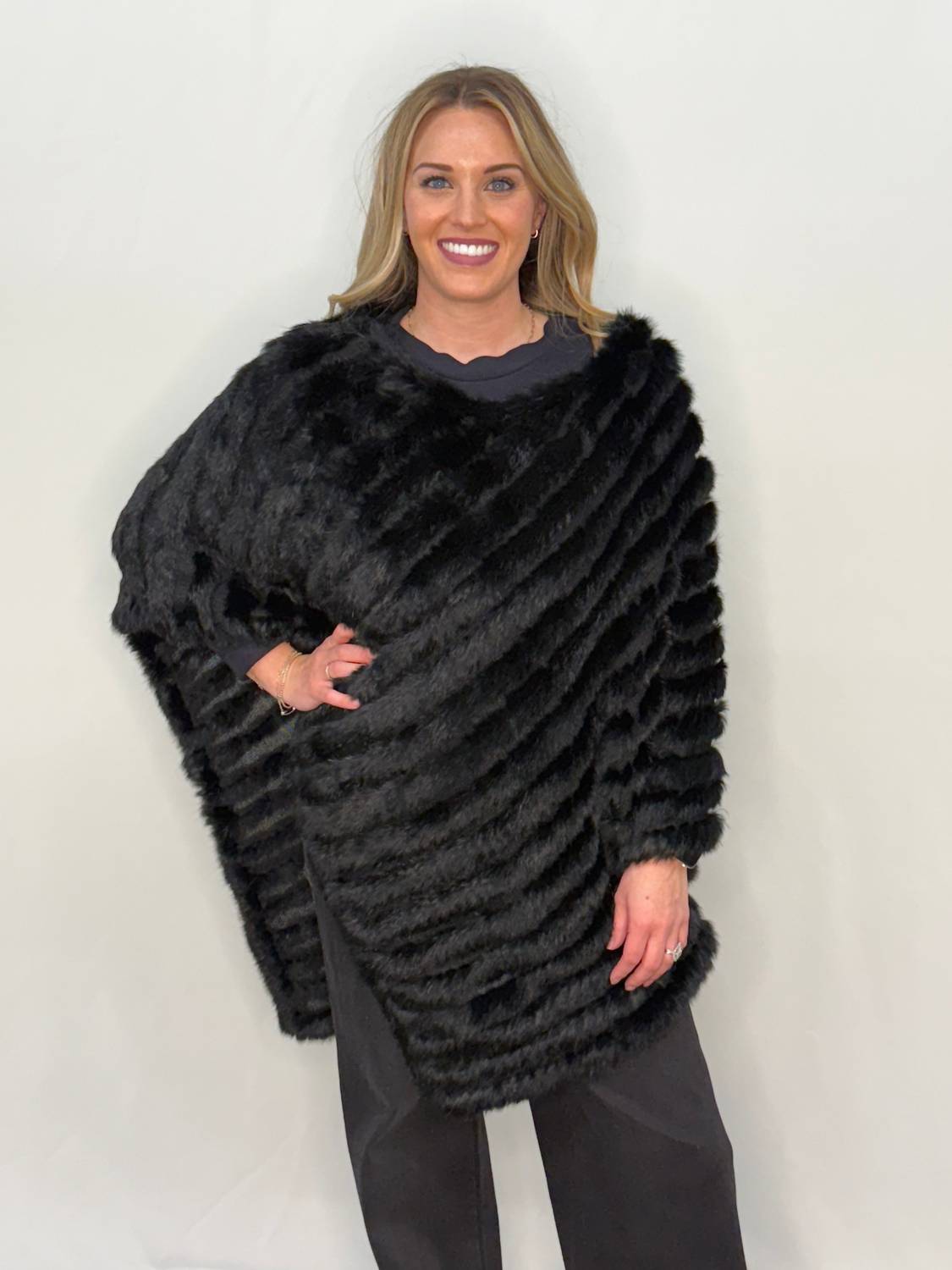 Morris Kaye - Knit Rabbit Poncho