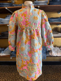 Uncle Frank - Brocade ruffle neck dress
