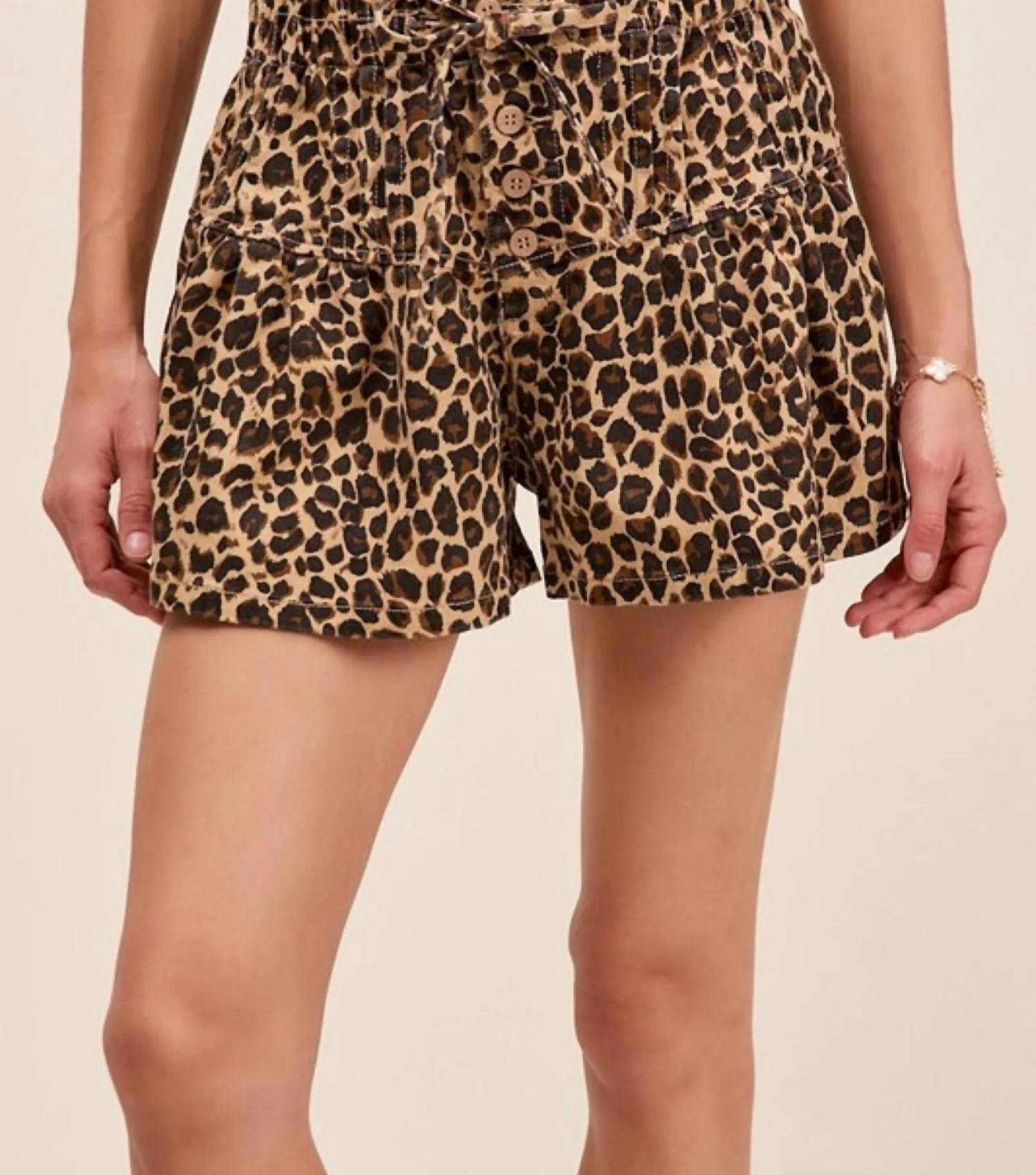 So Me - Twill Pintucked Button Shorts