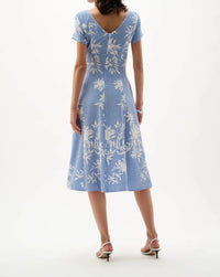 Joseph Ribkoff - Floral Stripe Fit And Flare Dress