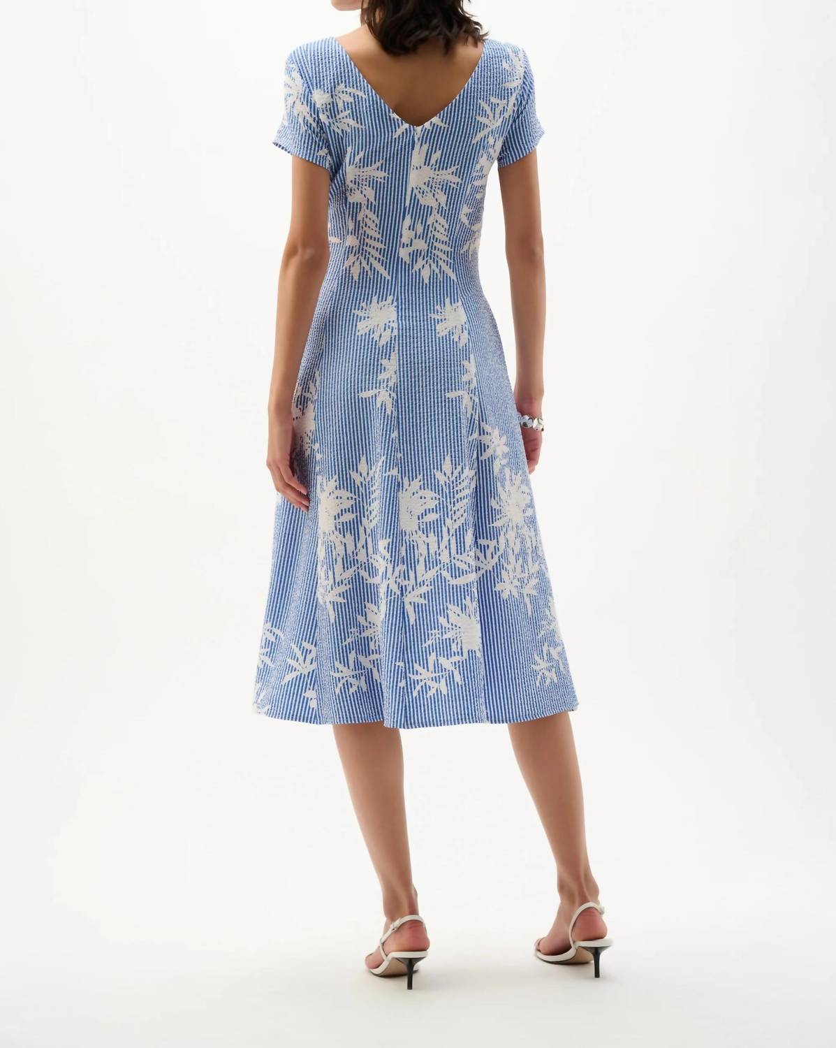 Joseph Ribkoff - Floral Stripe Fit And Flare Dress