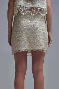 Q2 - Scalloped Sequin Mini Skirt