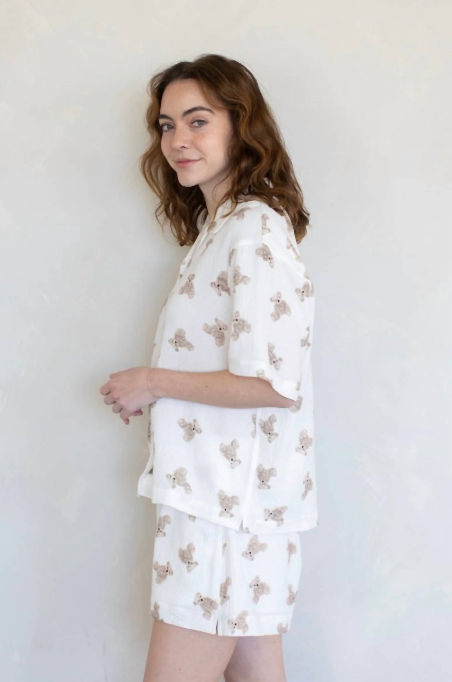 Things Between - Button-down Top And Shorts Set