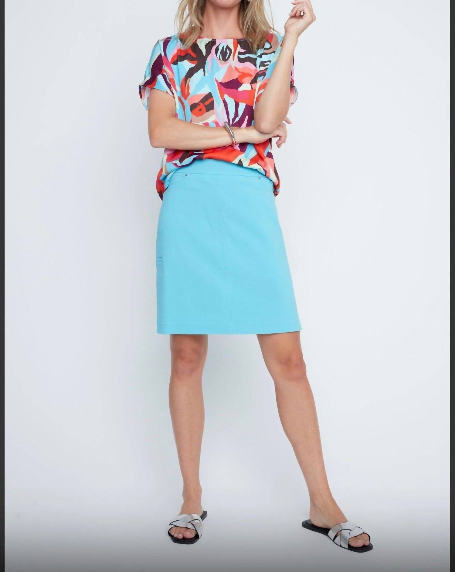 Renuar - Coastal Breeze Pull-on Mini Skirt
