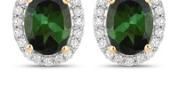 Diana M Jewels Women's Oval Natural Tourmaline Stud Earrings (1.92 Ct) - Classic in 14k yellow gold - women's jewelry