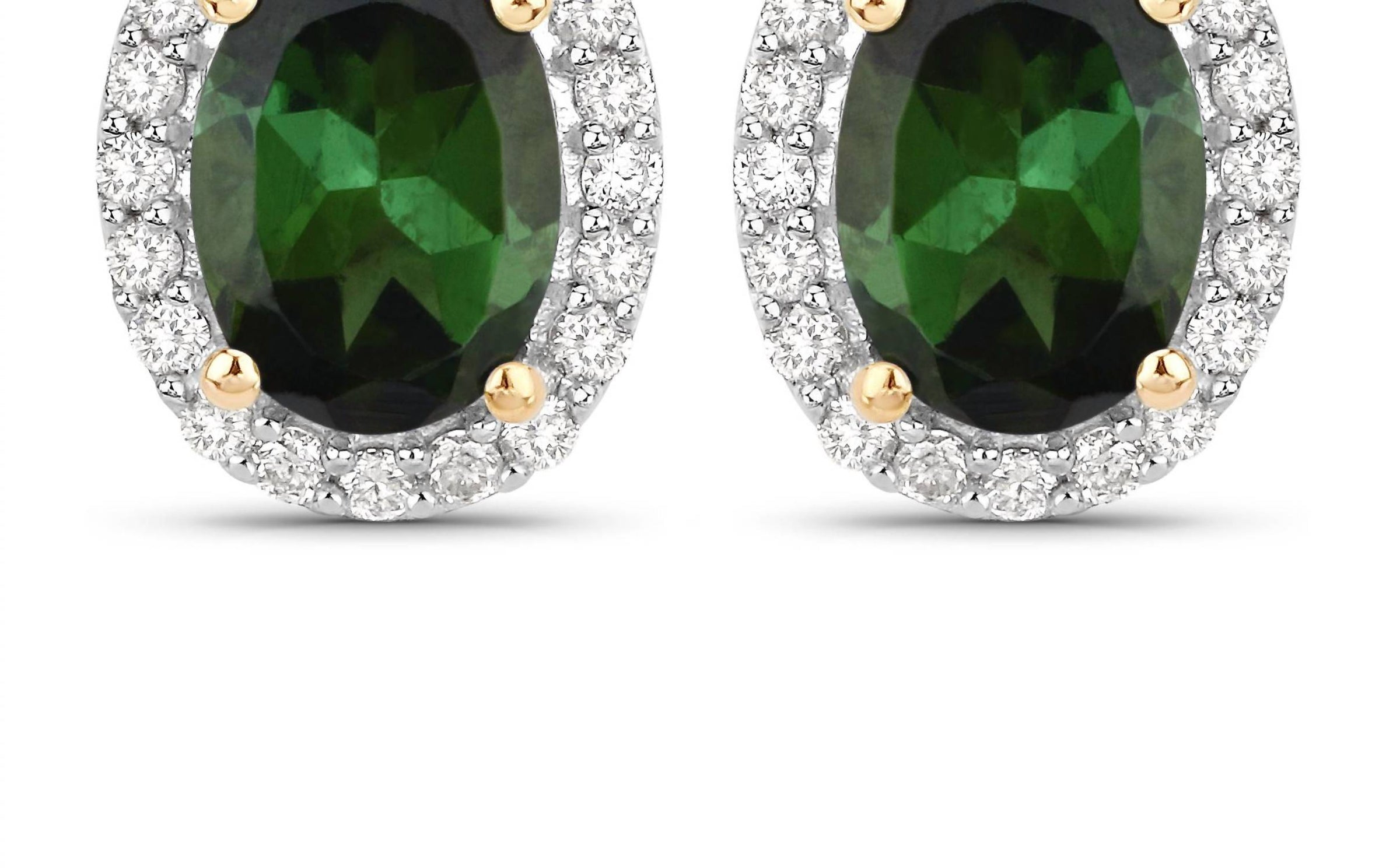 Diana M Jewels Women's Oval Natural Tourmaline Stud Earrings (1.92 Ct) - Classic in 14k yellow gold - women's jewelry