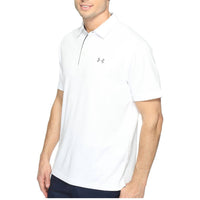 UNDER ARMOUR Tech Button Up Placket Polo in white - men's shirt - alternate view