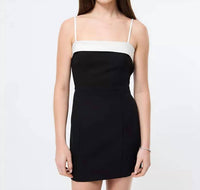 FRENCH CONNECTION Azra Twill Sleeveless Mini Dress in black porcelain - women's dress