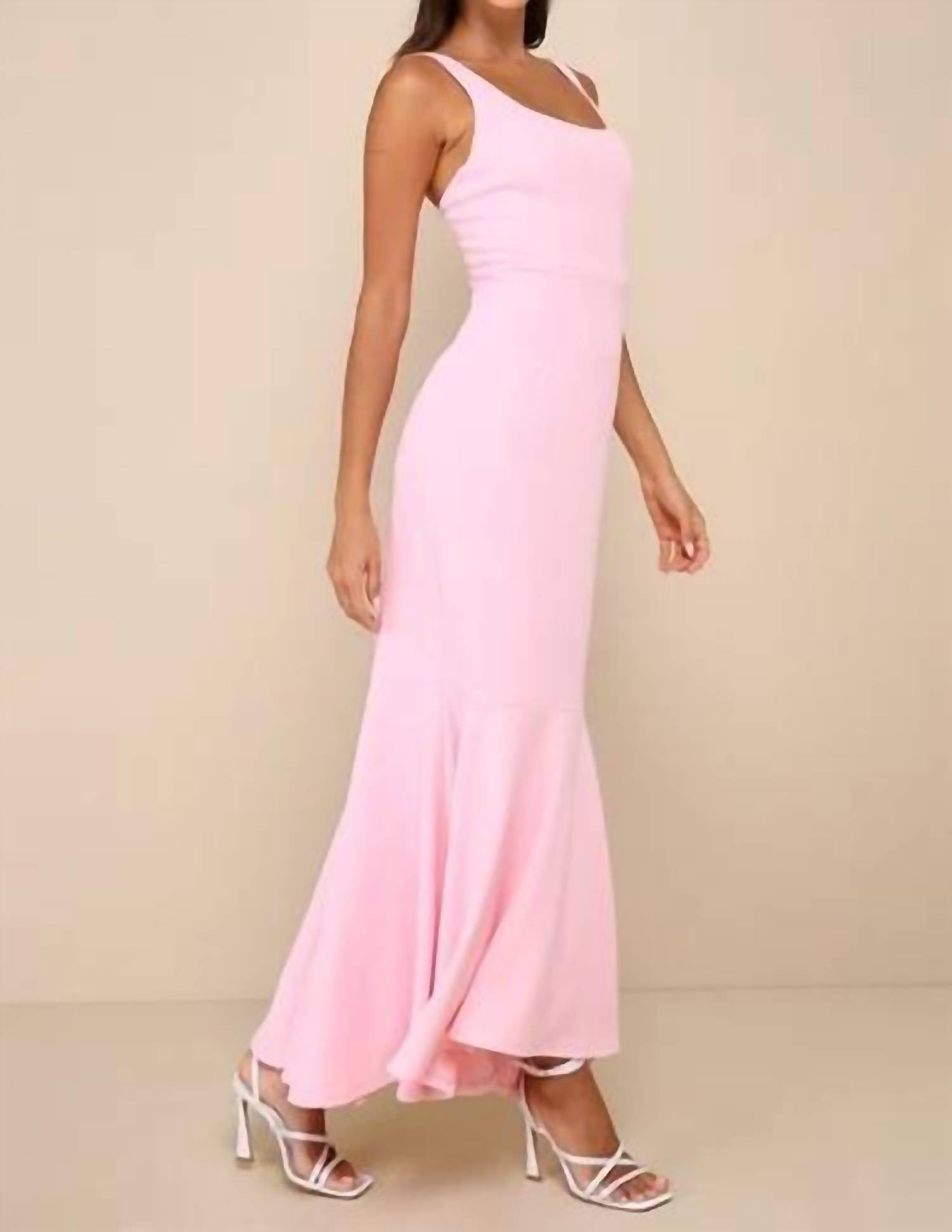 Lulus - Romantic Destiny Square Neck Trumpet Maxi Dress