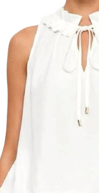 Naked Zebra - Ruffle Collar Keyhole Top
