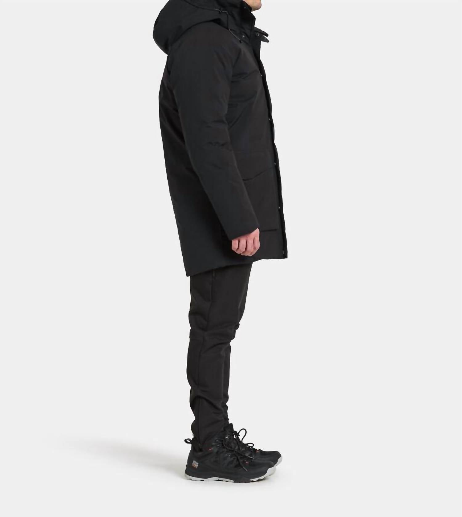 Didricksons Akilles Hooded Parka Coat in black - men's jacket - alternate view