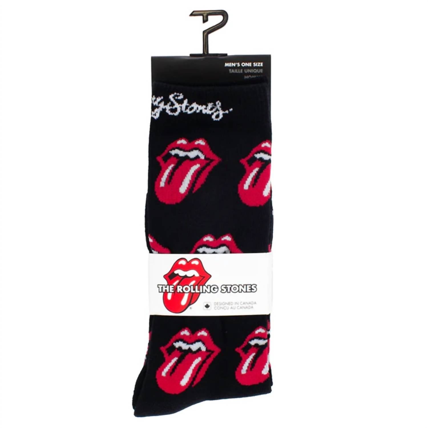 Perri’S Socks - Men's The Rolling Stones Allover Red Tongues Crew Socks