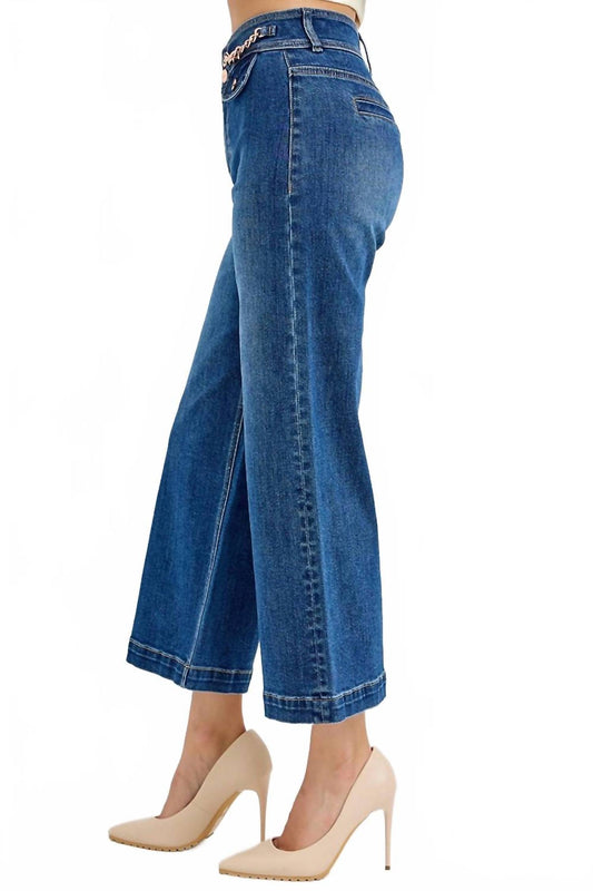 Risen - Charli Chain Wide Leg Crop Jeans