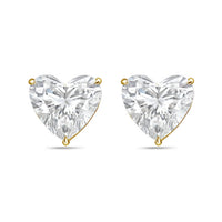 Diana M Jewels - Women's Heart Lab-grown Diamond Stud Earrings (1.00 Tcw) - Delicate