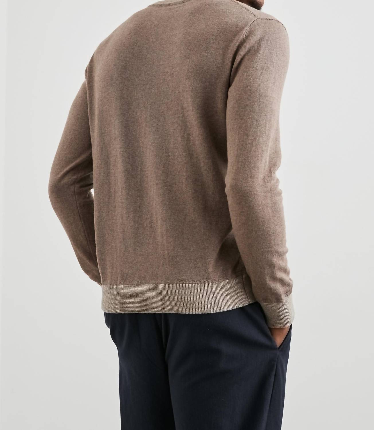 Rails Burns Crewneck Sweater in mocha heather - women's sweater - detail view