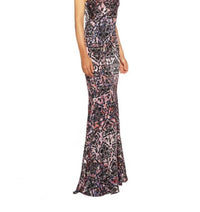 Nicole Miller - Women's Pink Abstract Print Bodycon Maxi Dress
