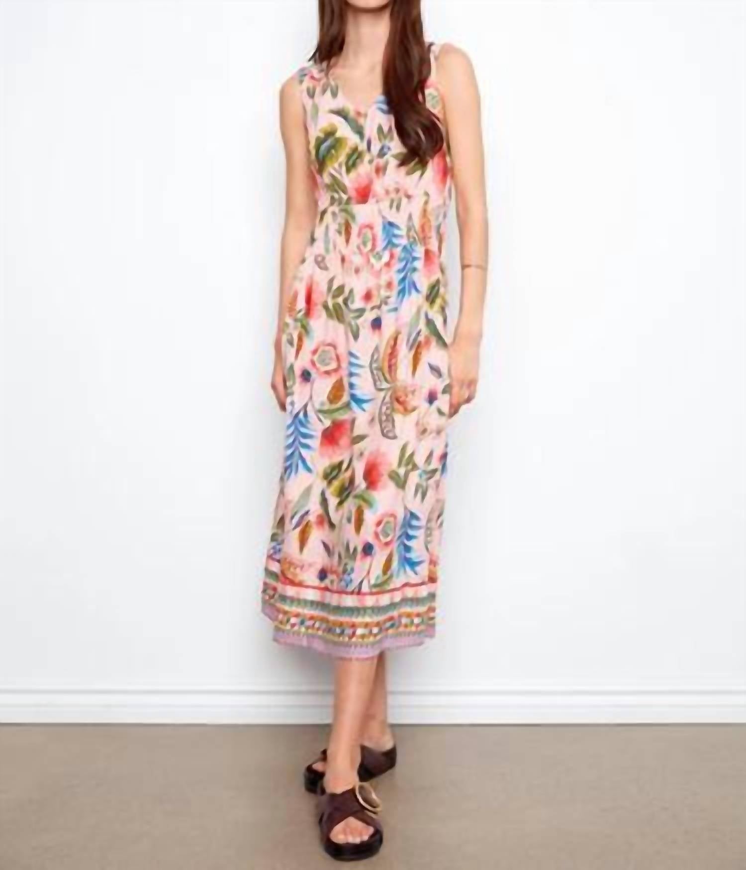 Charlie B - Smocked Printed Viscose Midi Dress