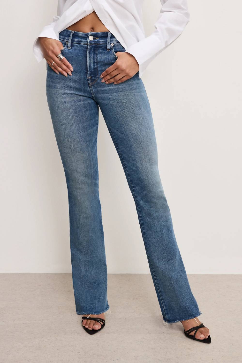 Good American - Soft Tech Good Classic Bootcut Jeans