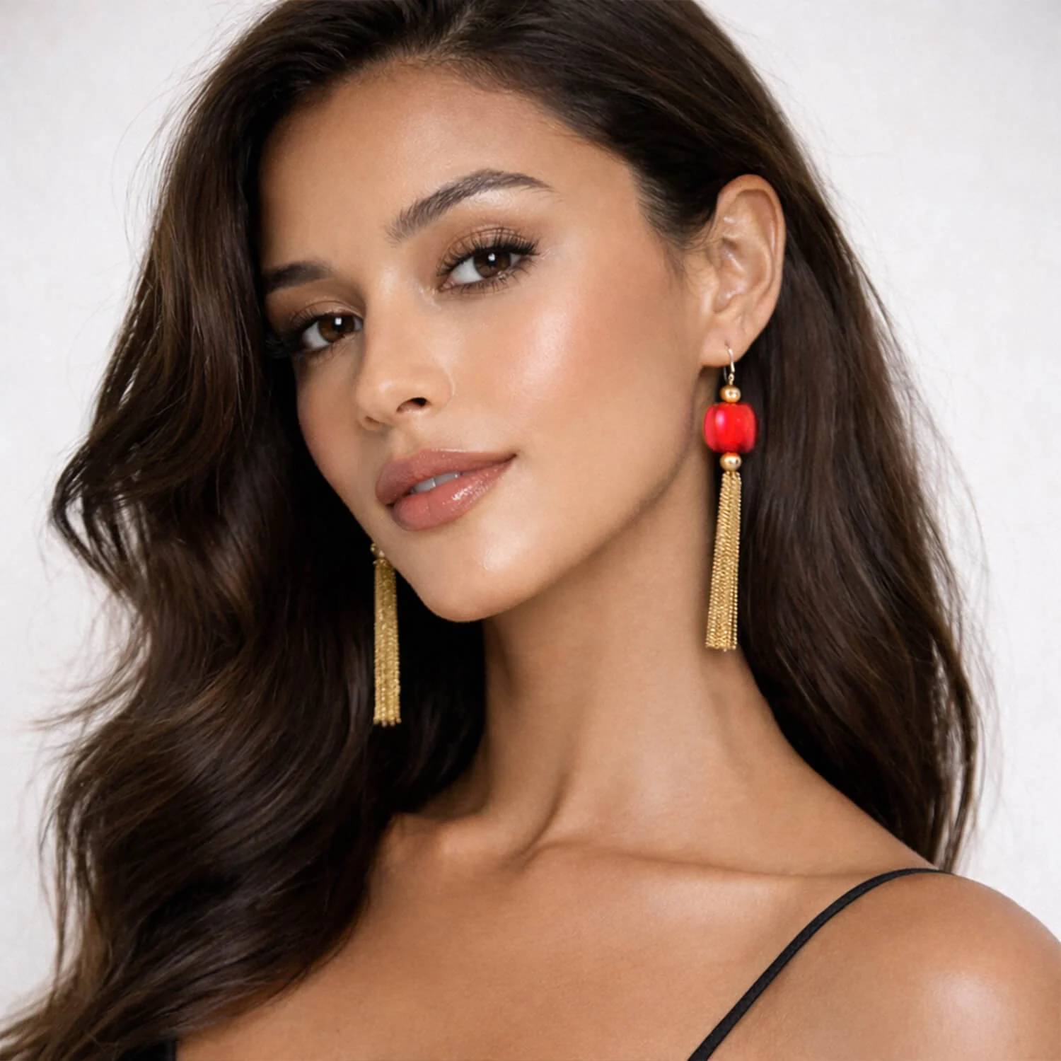 Gold & Honey - Women's Tassel Bead Drop Earrings