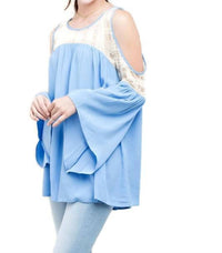 Kori - Lace Keyhole Sleeve Top