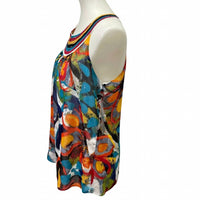 Ny Collection - Women's Crochet Neck Flowy Floral Tank Top