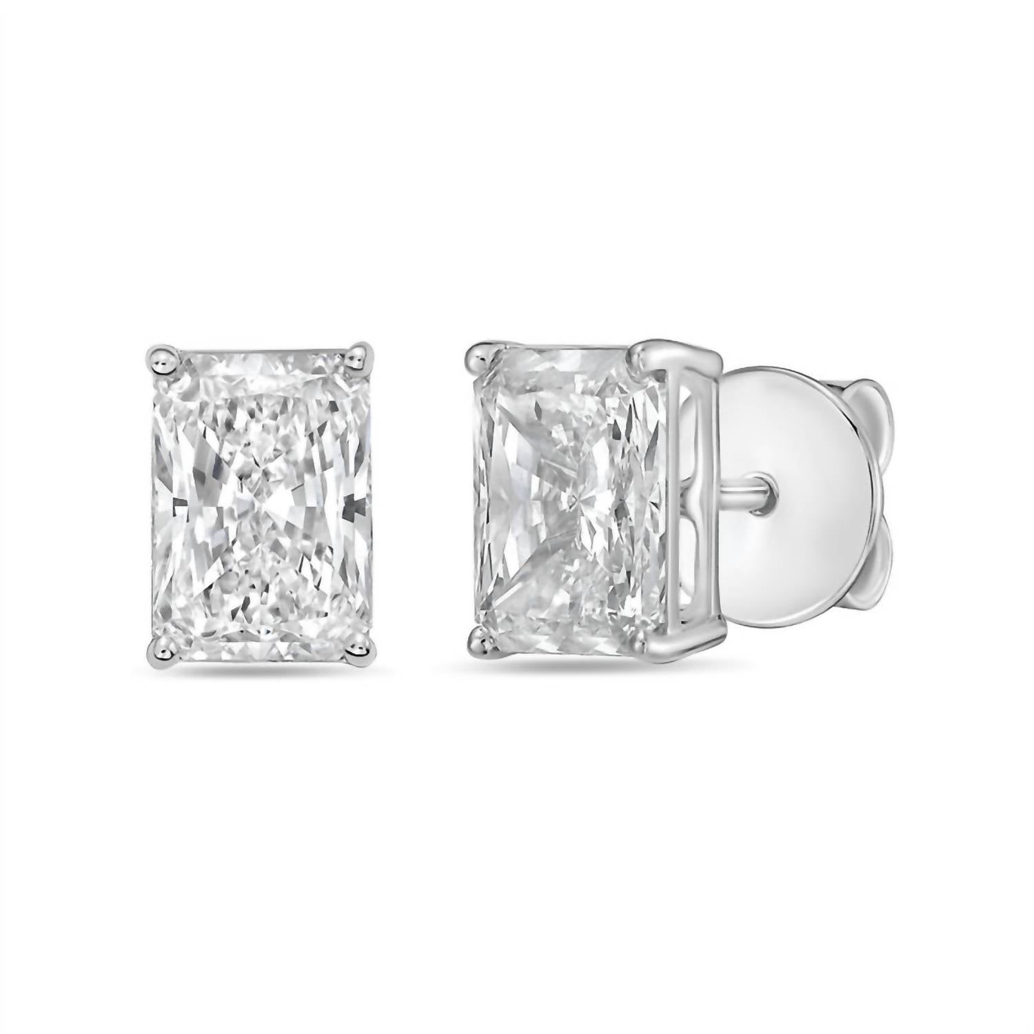Diana M Jewels - Women's Radiant Lab-grown Diamond Stud Earrings (4.00 Tcw) - Signature Plus