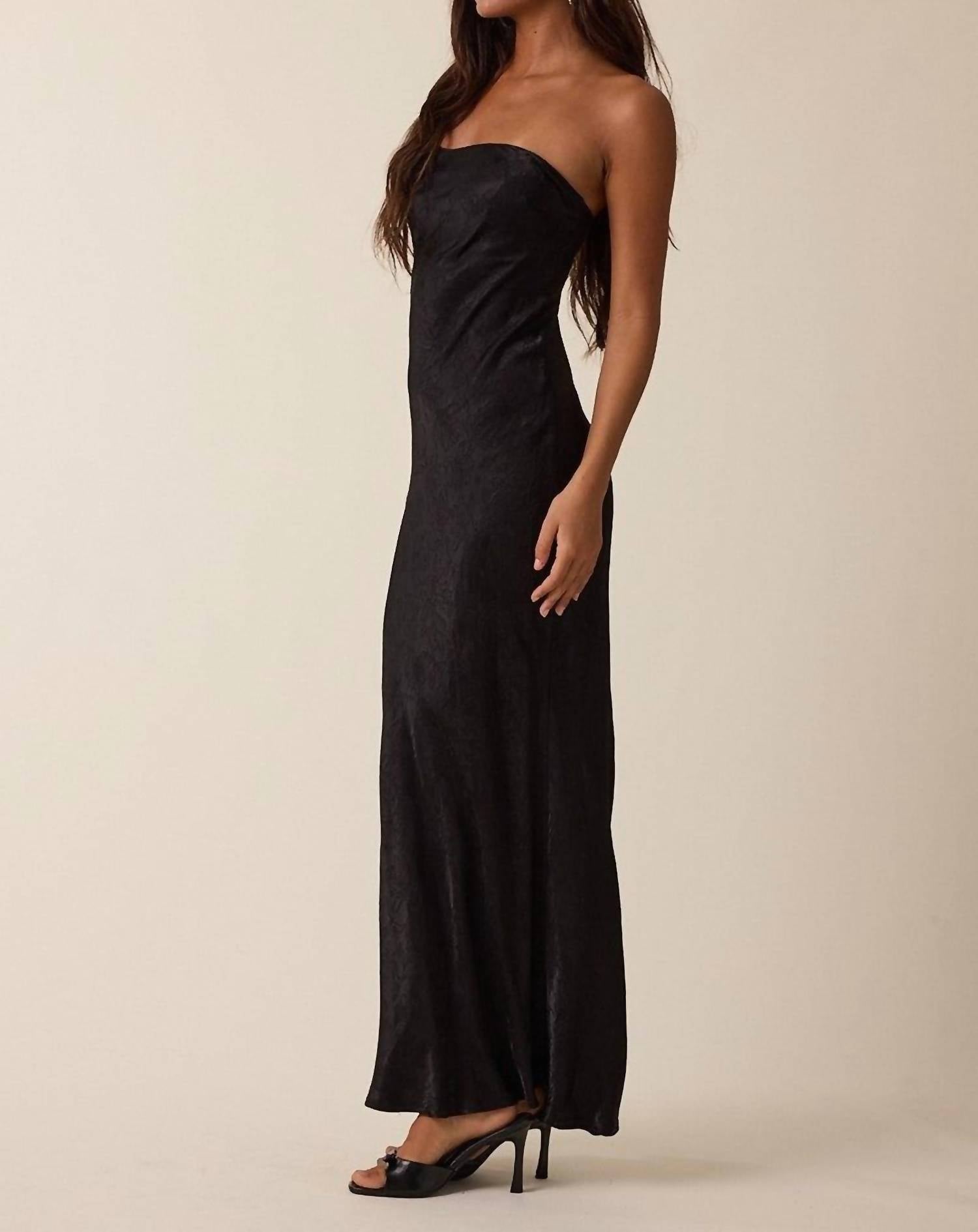 Golden - Lilibet Night Out Satin Tube Midi Dress