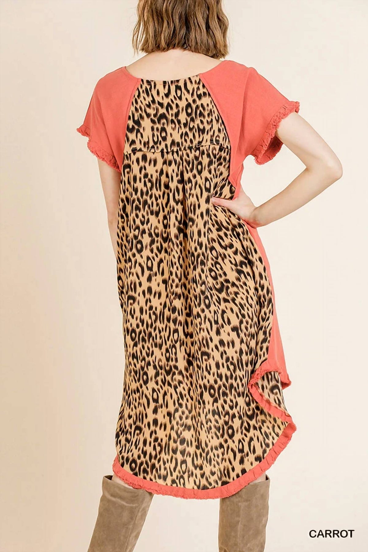 Umgee - Andrea Hi Low Leopard Back Dress