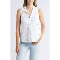 TOMMY BAHAMA Seaside Party Sleeveless Top in white - women's blouse