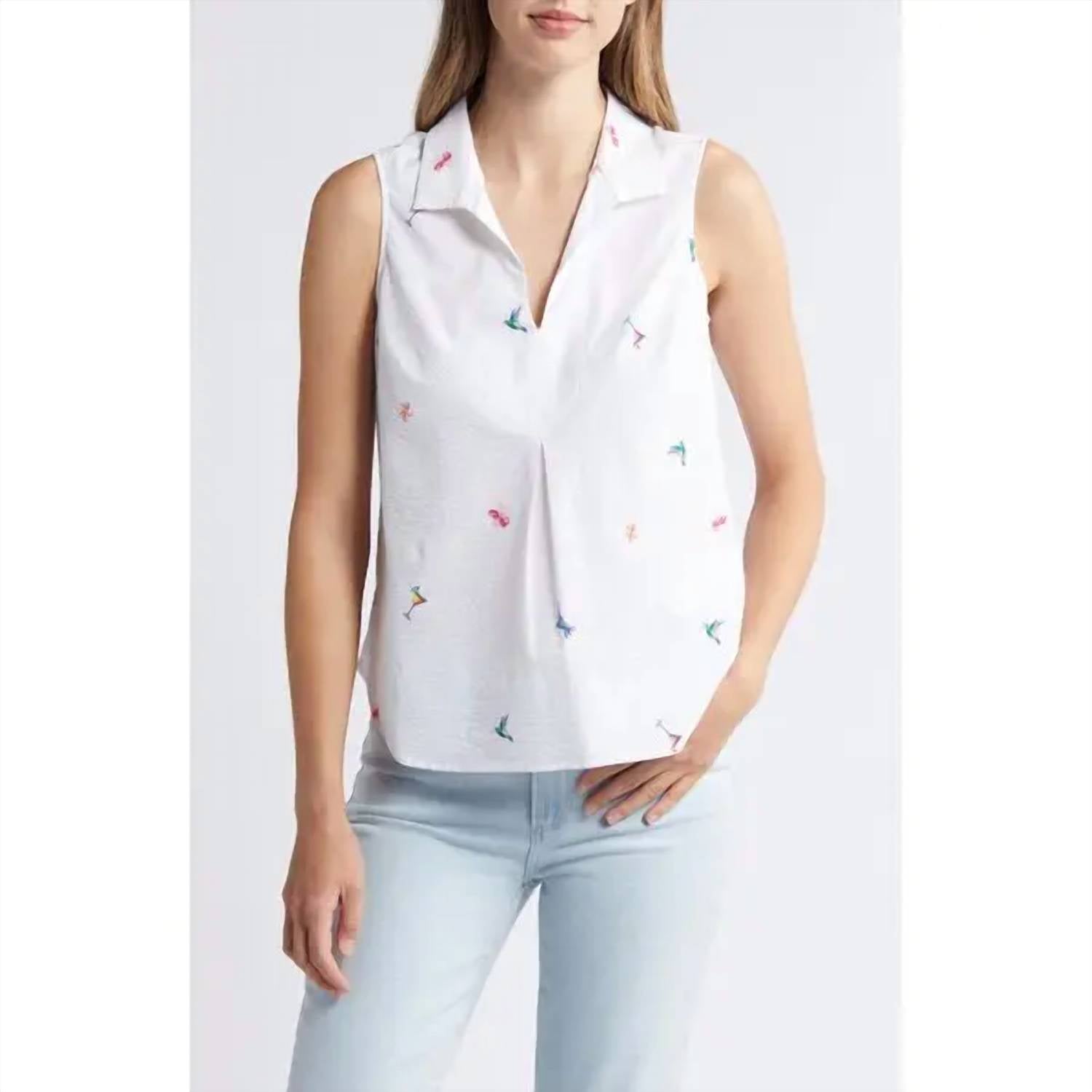 TOMMY BAHAMA Seaside Party Sleeveless Top in white - women's blouse