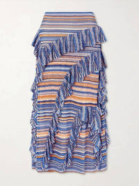 Ulla Johnson - Delila Ruffle Knit Midi Skirt