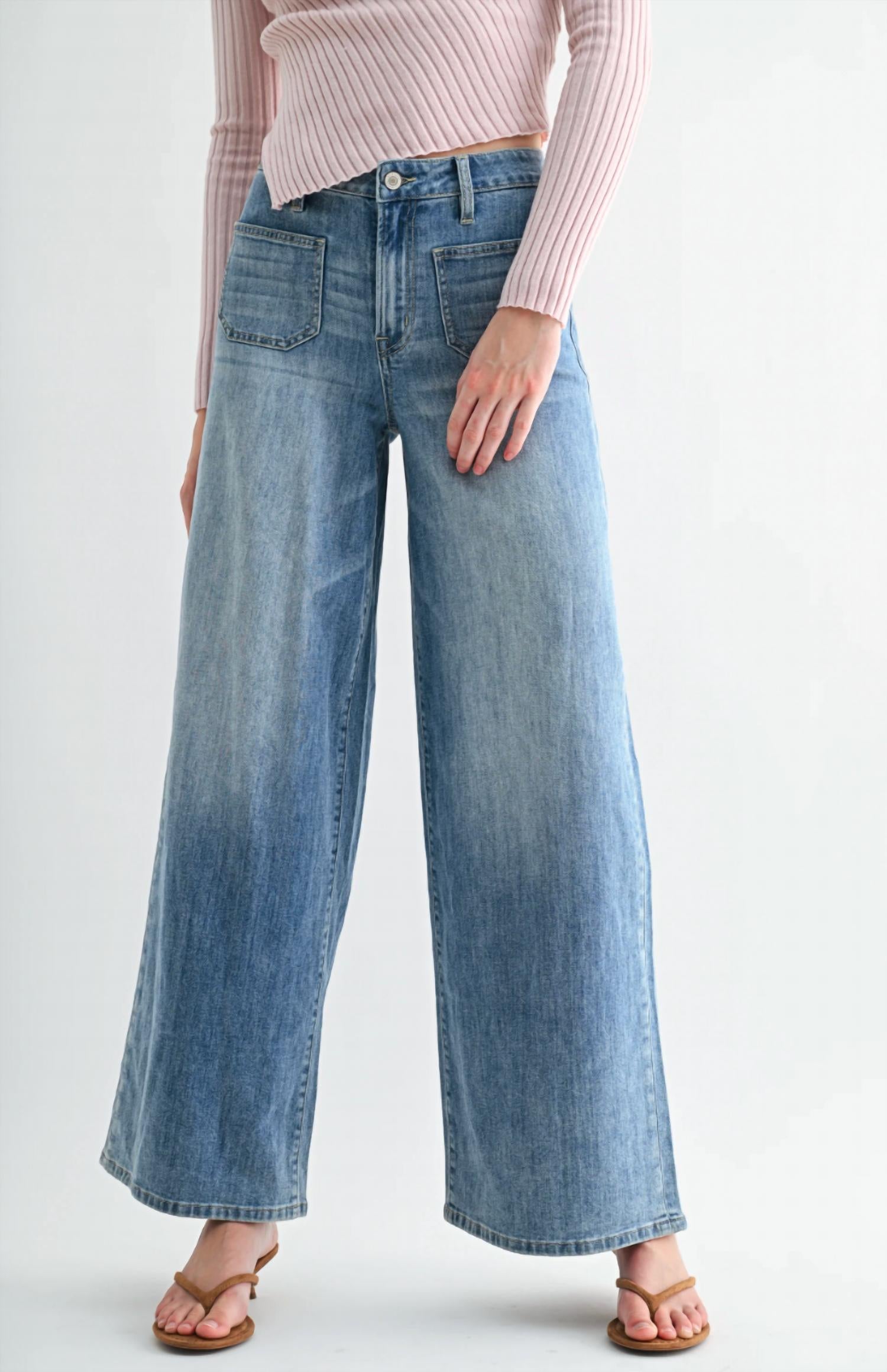 Mica Denim - High Rise Wide Leg Jeans